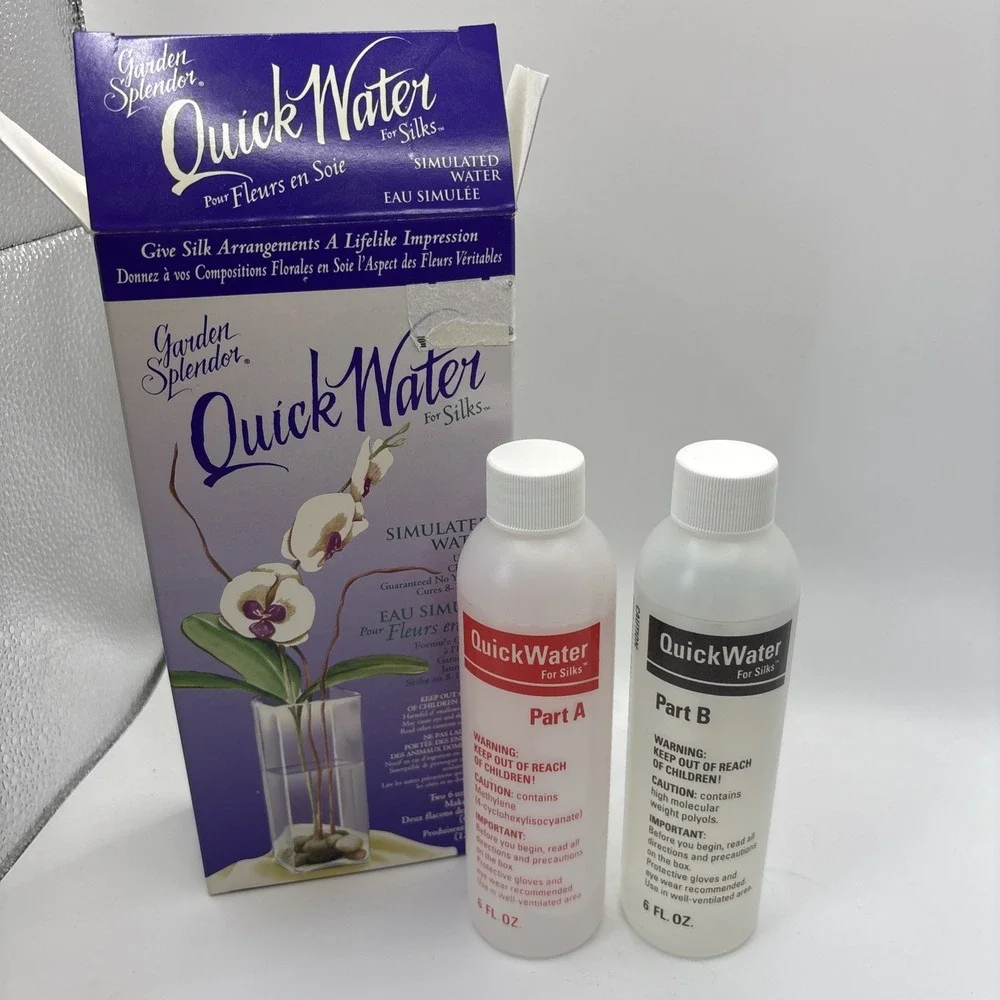 Quick Water for Silks Simulated‎ Water 6oz Part A & B Bottles NEW